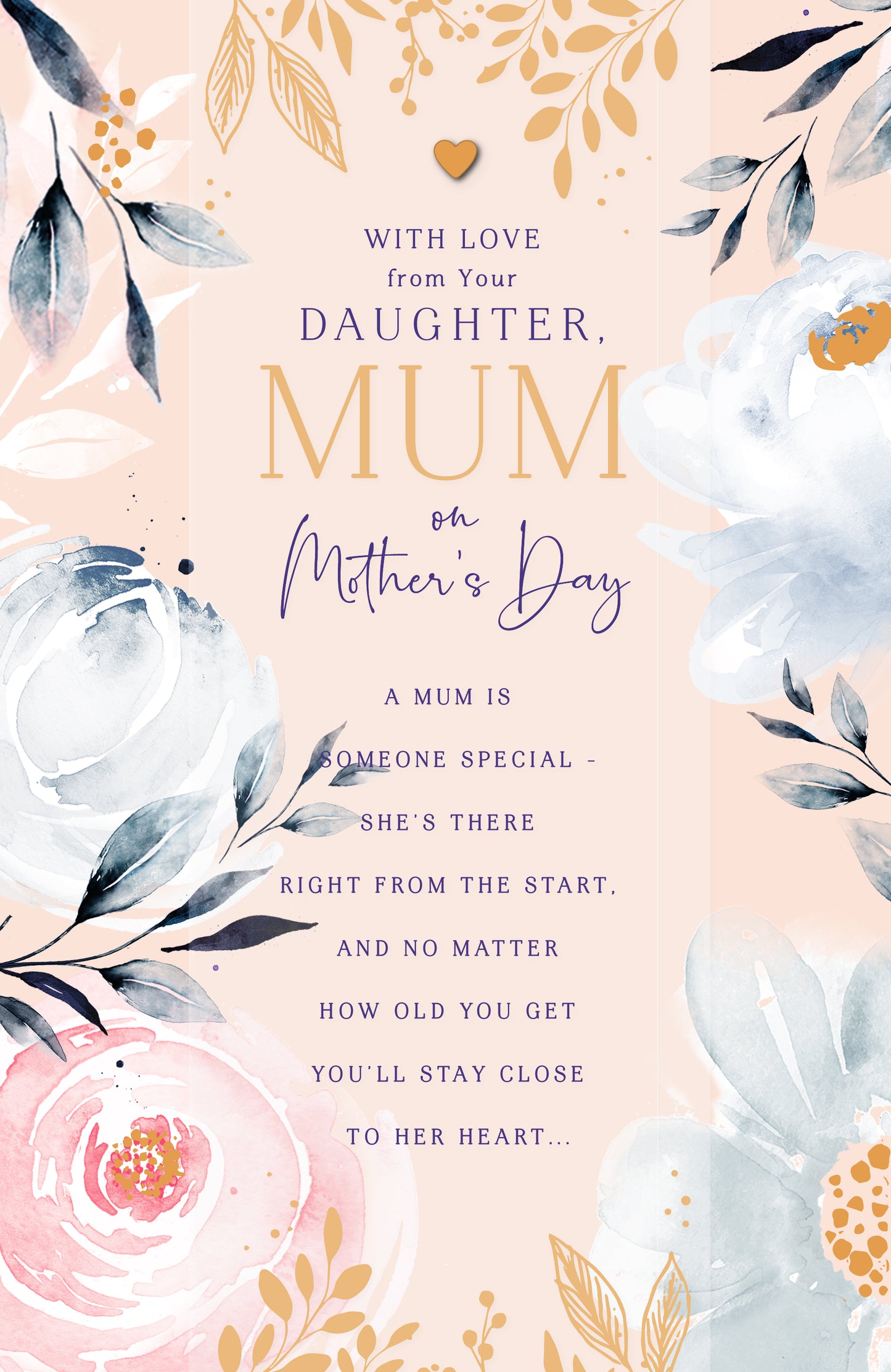 Hand Finished Greeting Cards Mum From Daughter  Gibson Core Line