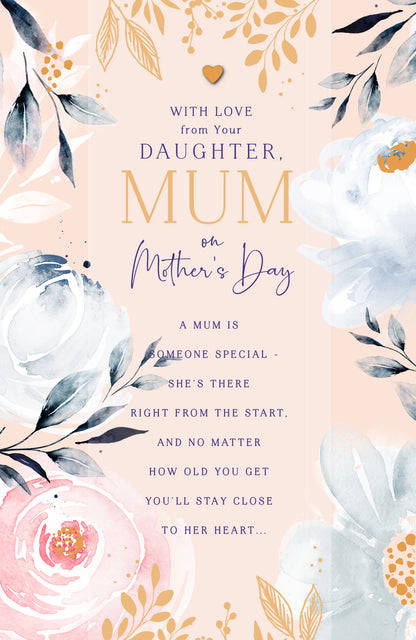 Hand Finished Greeting Cards Mum From Daughter  Gibson Core Line