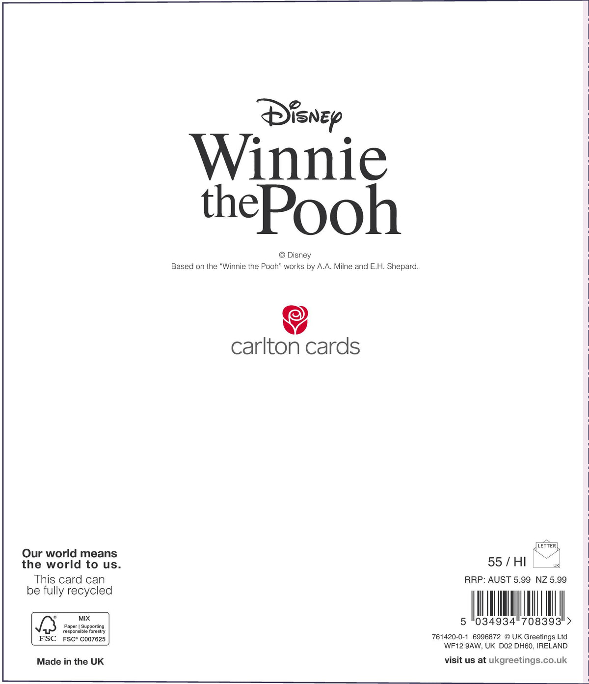 Hand Finished Greeting Cards Wife  Watermark Core Line