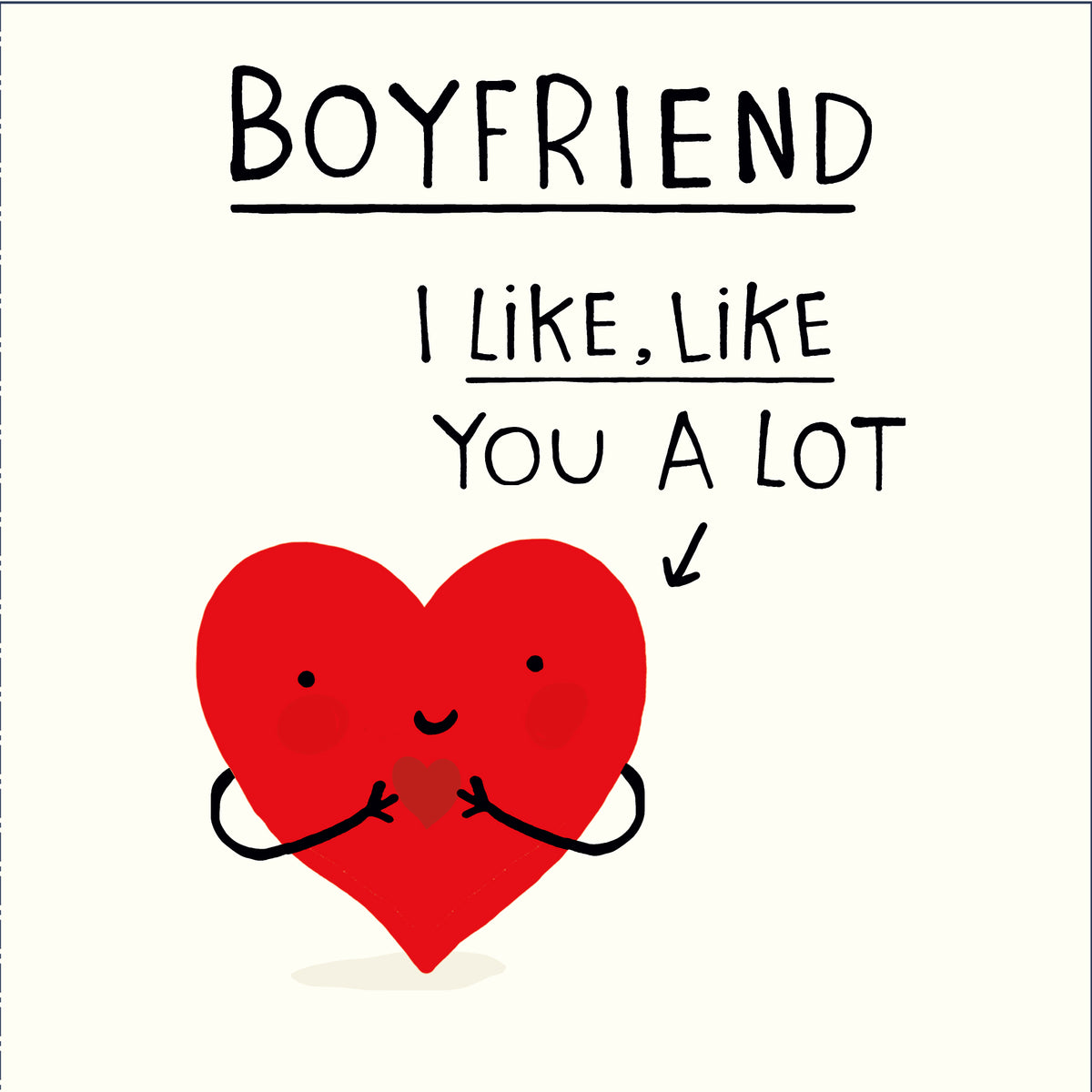 Standard Greeting Cards Boyfriend Cute Benny