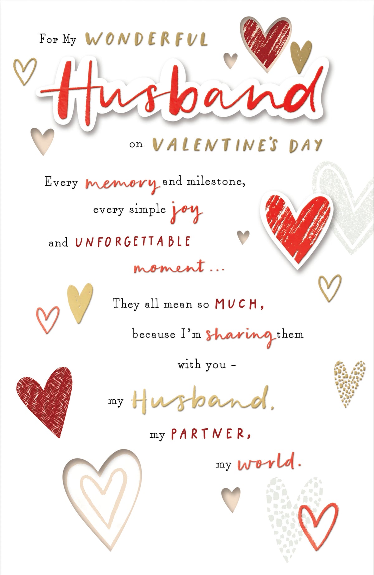 Hand Finished Greeting Cards Husband  Modern Lettering