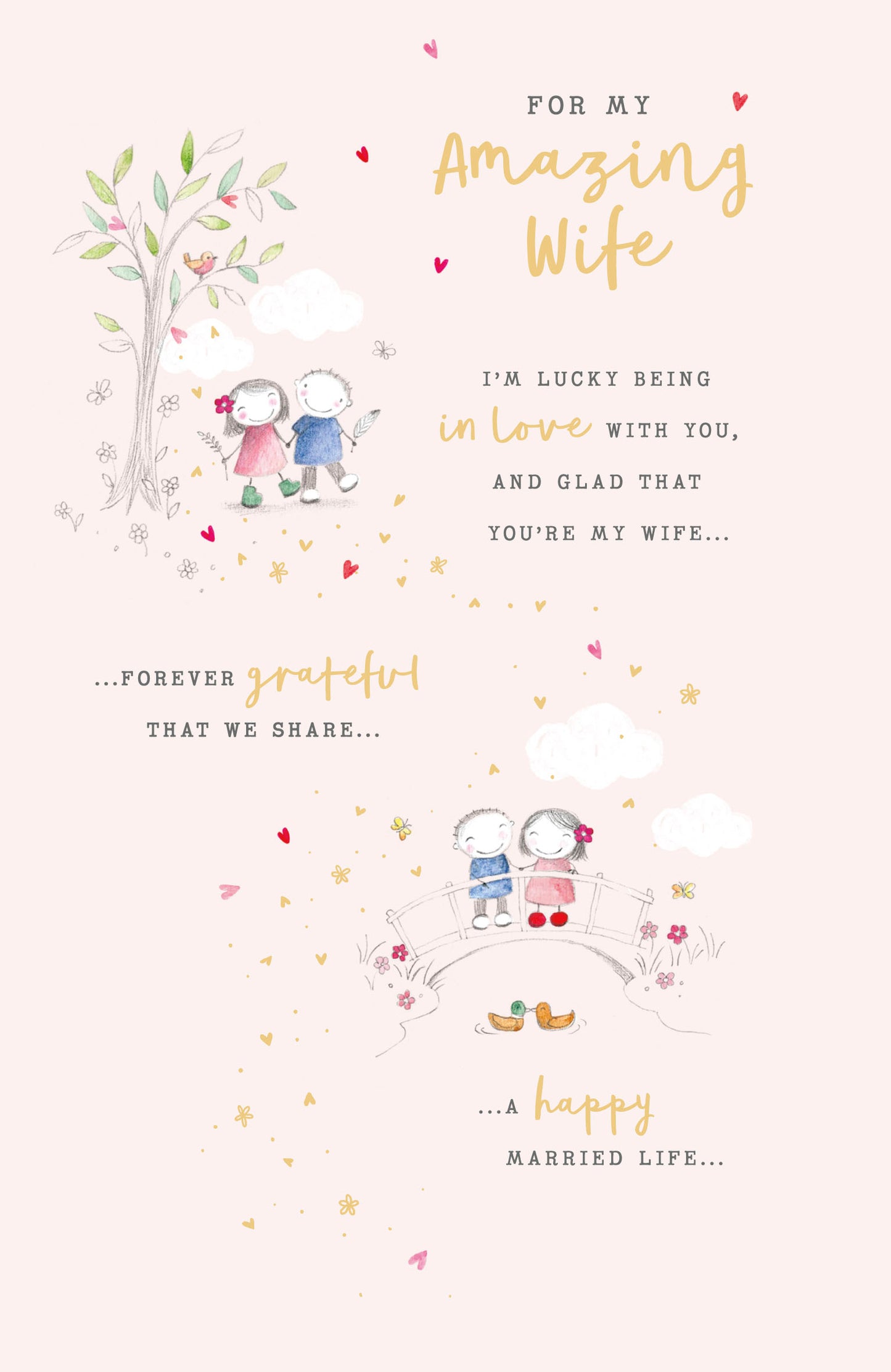 Hand Finished Greeting Cards Anniversary Wedding Wife  Watermark Core Line