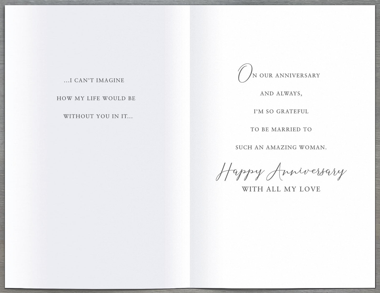 Hand Finished Greeting Cards Anniversary Wedding Wife  Watermark Core Line