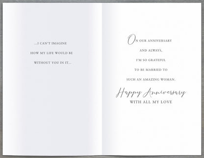 Hand Finished Greeting Cards Anniversary Wedding Wife  Watermark Core Line