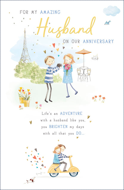 Hand Finished Greeting Cards Anniversary Wedding Husband  Watermark Core Line