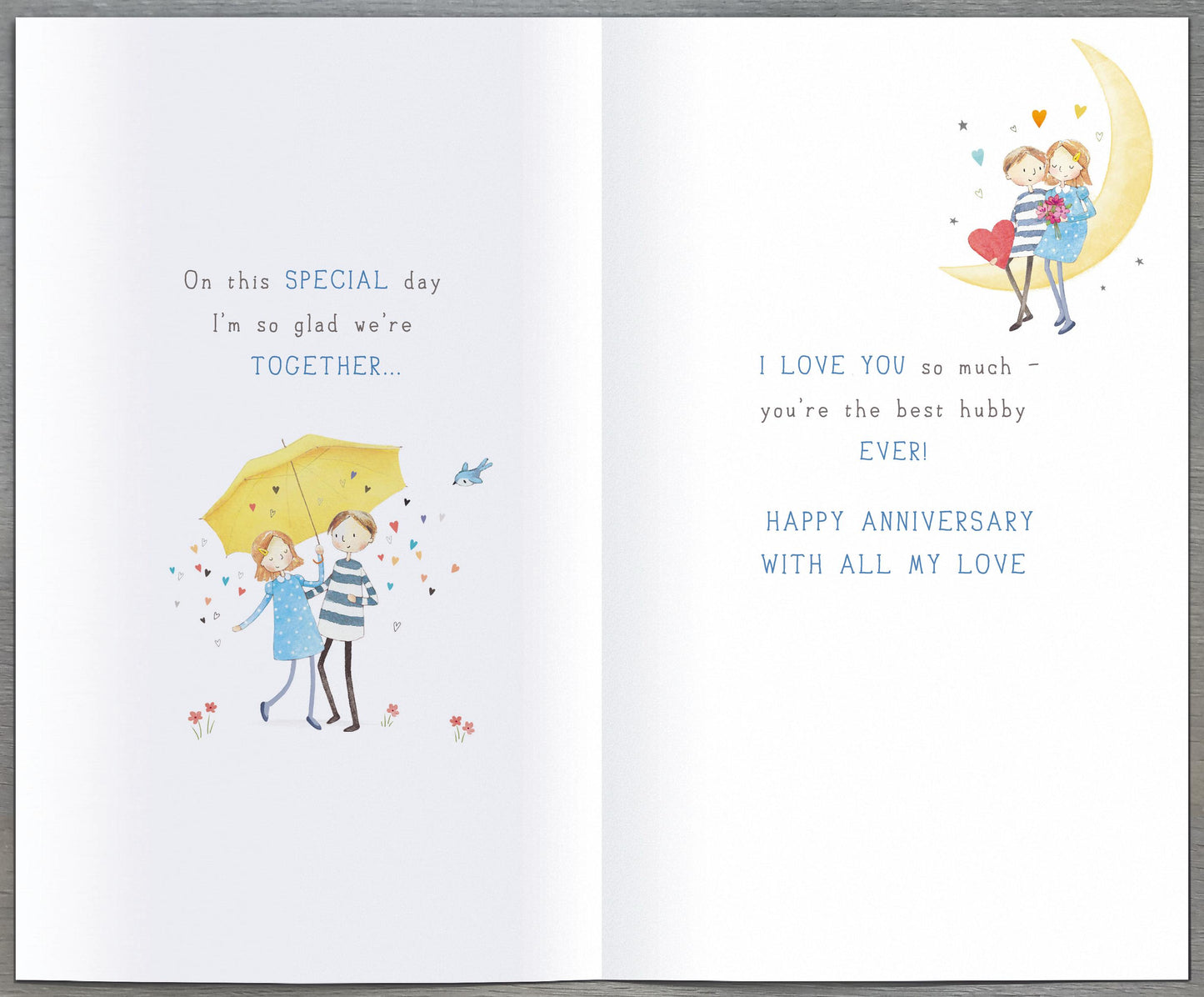 Hand Finished Greeting Cards Anniversary Wedding Husband  Watermark Core Line