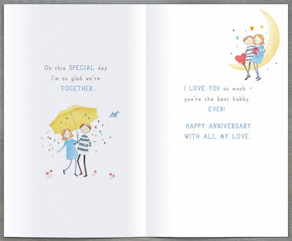 Hand Finished Greeting Cards Anniversary Wedding Husband  Watermark Core Line