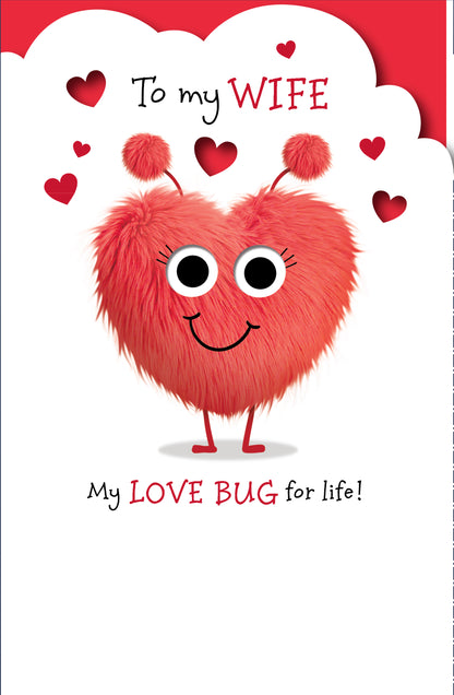Hand Finished Greeting Cards Wife Cute Fuzz Bugs