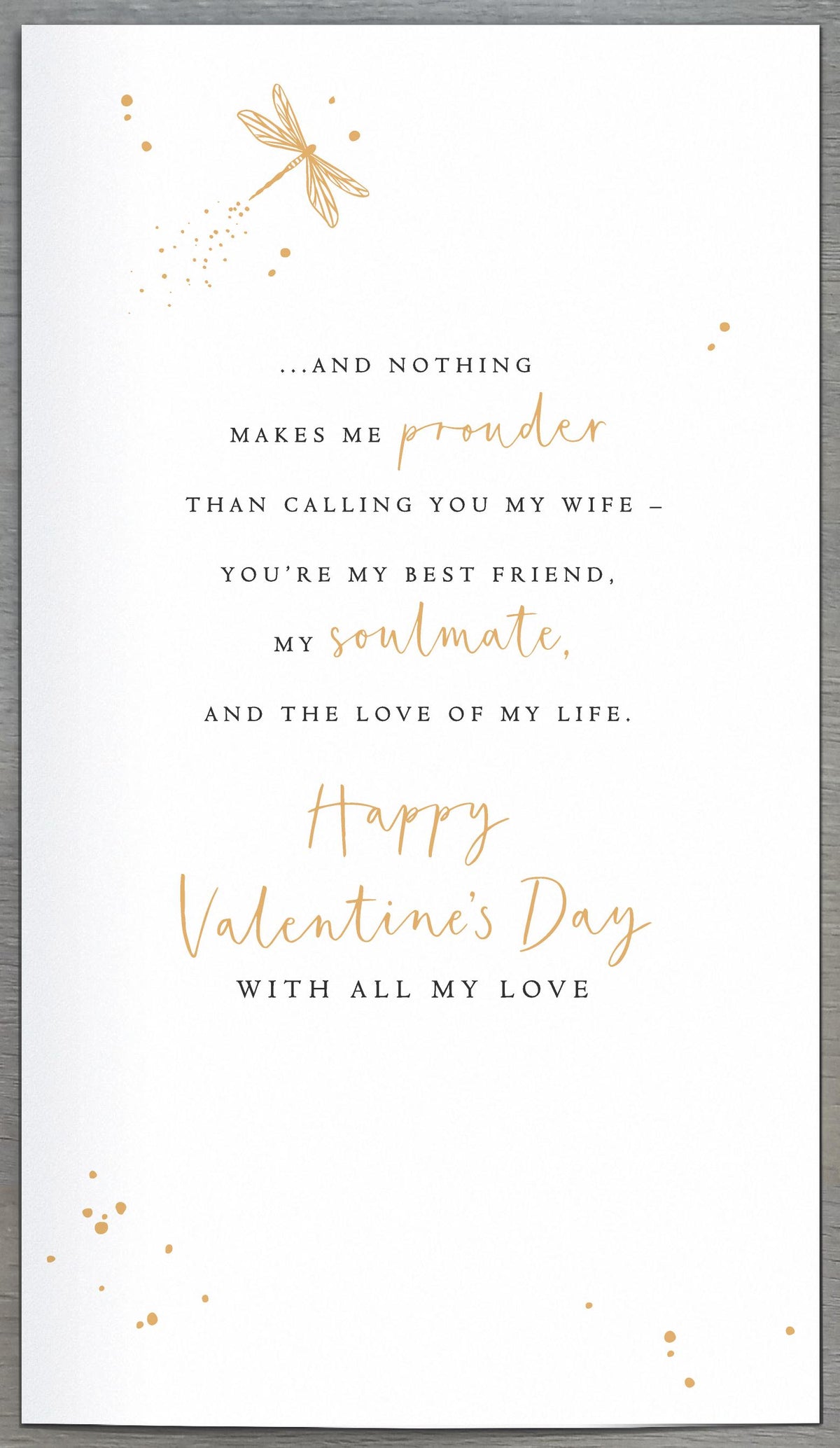 Hand Finished Greeting Cards Wife  Gibson Core Line