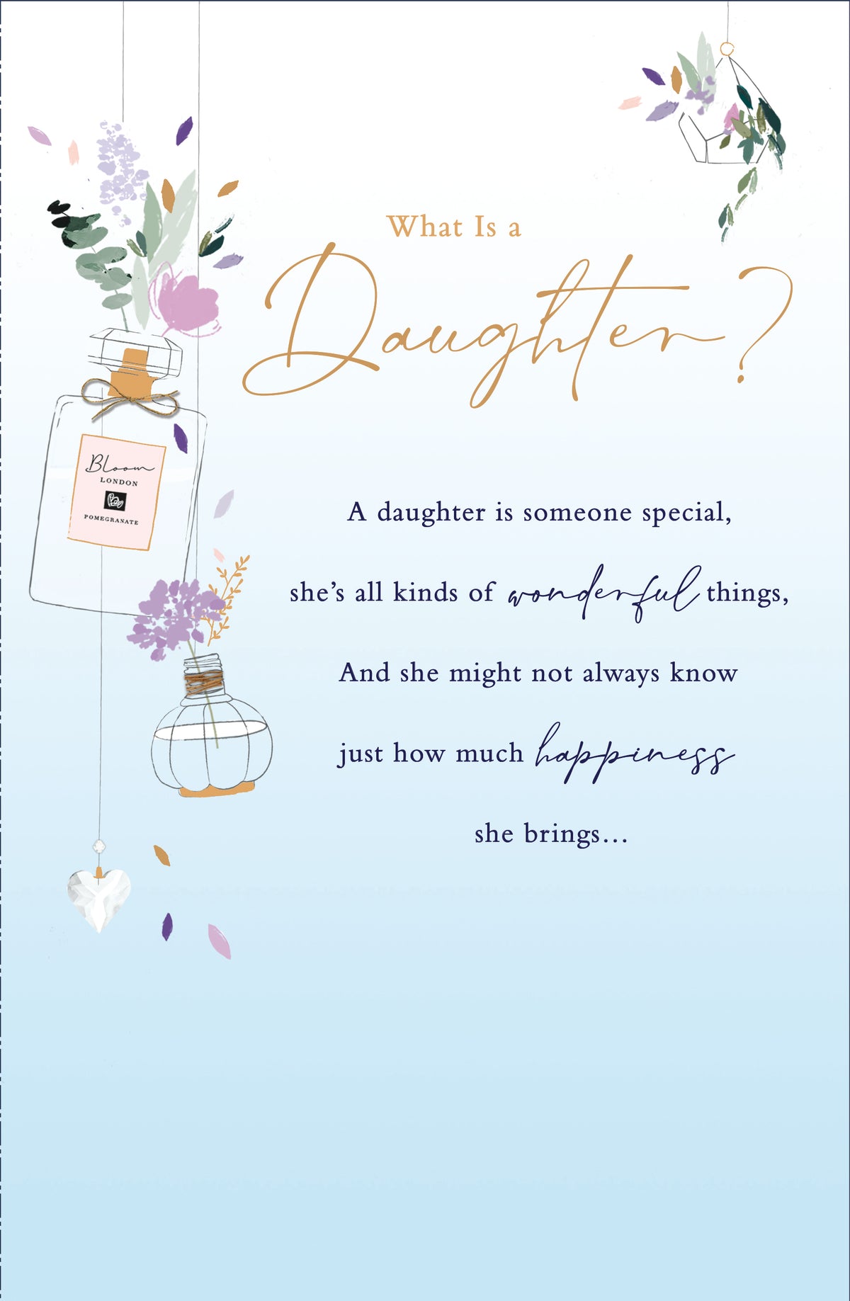 Hand Finished Greeting Cards Birthday Daughter  Word Portraits