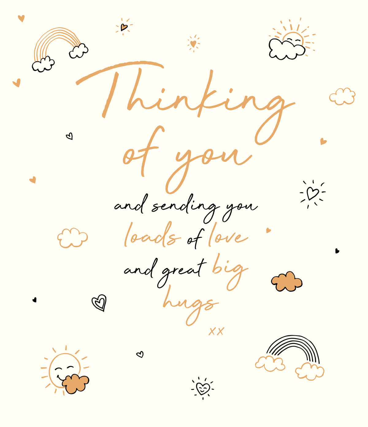 Standard Greeting Cards Open Thinking Of You  Love and Doodles