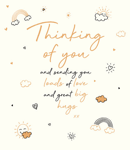 Standard Greeting Cards Open Thinking Of You  Love and Doodles