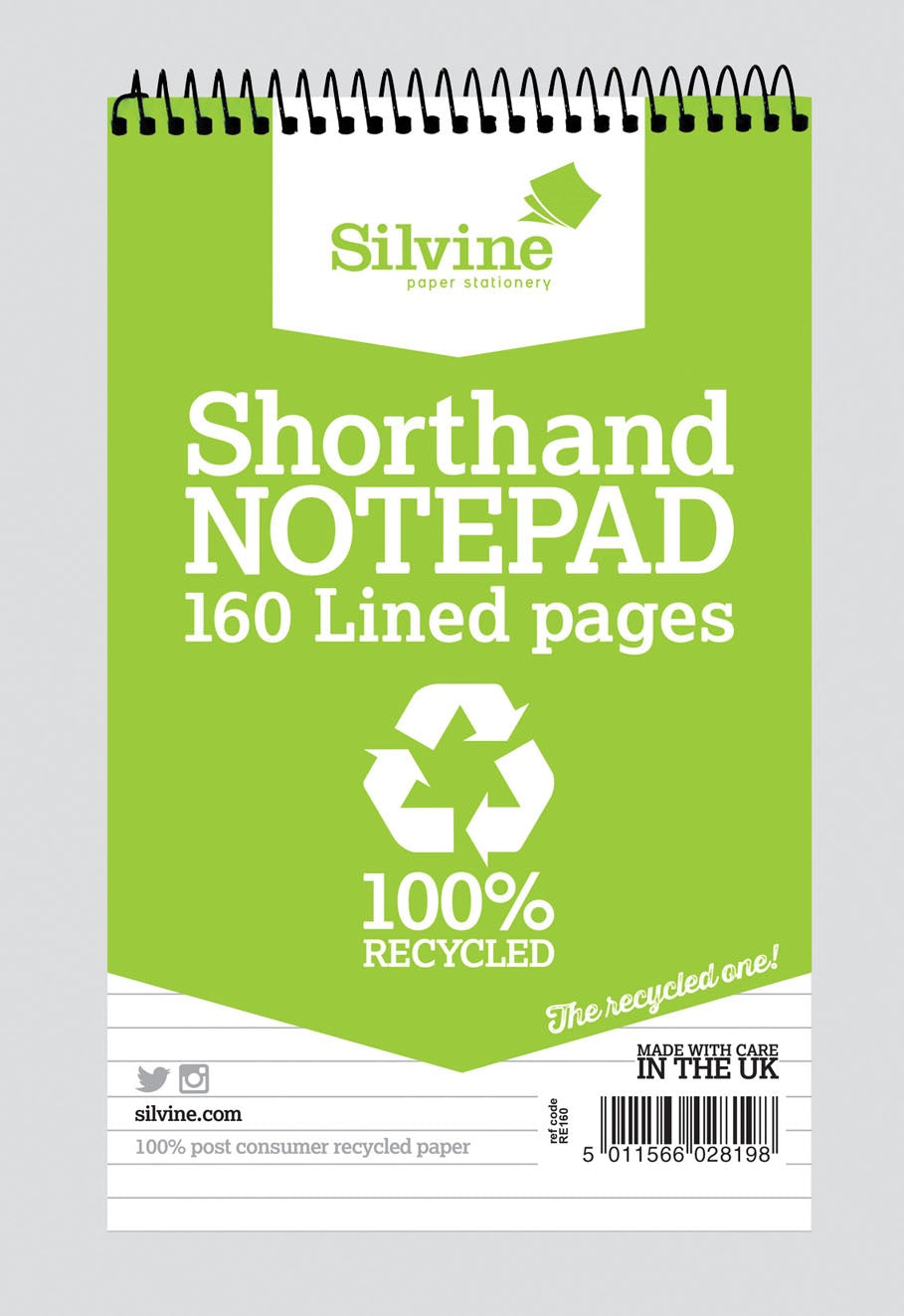 SILVINE 160 PAGE 100% RECYCLED SHORTHAND NOTEPAD