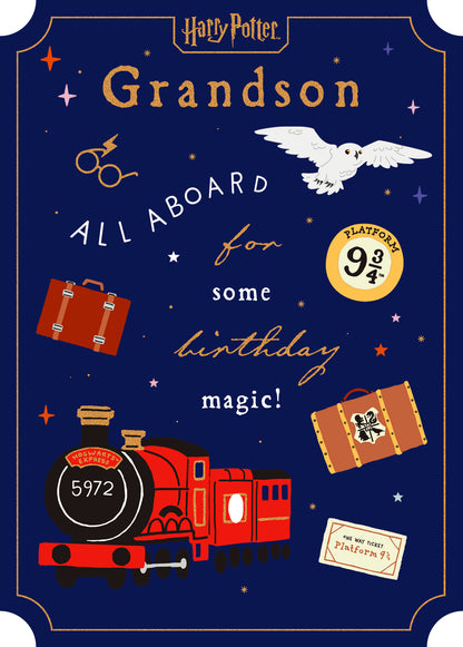 Standard Greeting Cards Birthday Grandson  WB Harry Potter