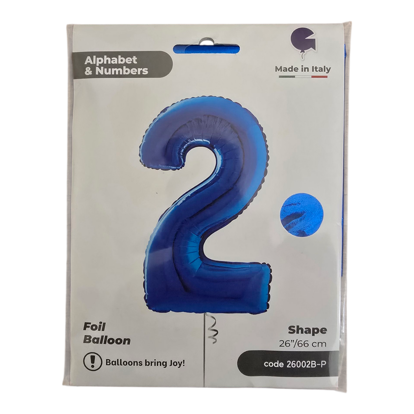 26 inch No 2 Balloon in  Blue by Alphabet & Numbers