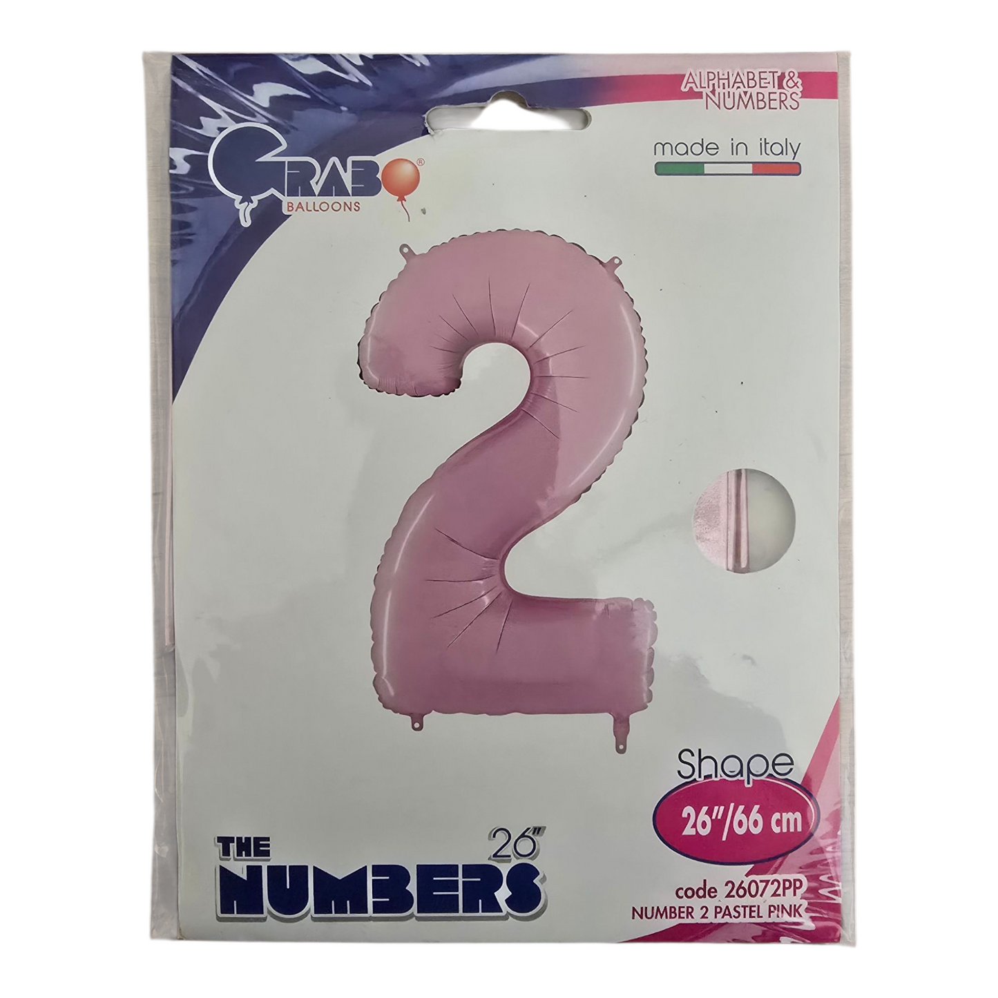 26 inch No 2 Balloon in  Pastel Pink by Grab