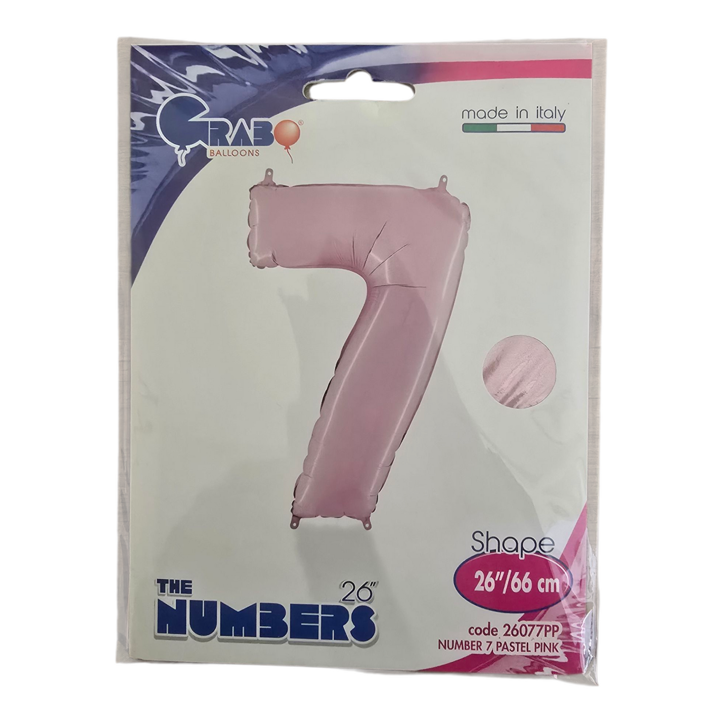 26 inch No 7 Balloon in  Pastel Pink by Grab