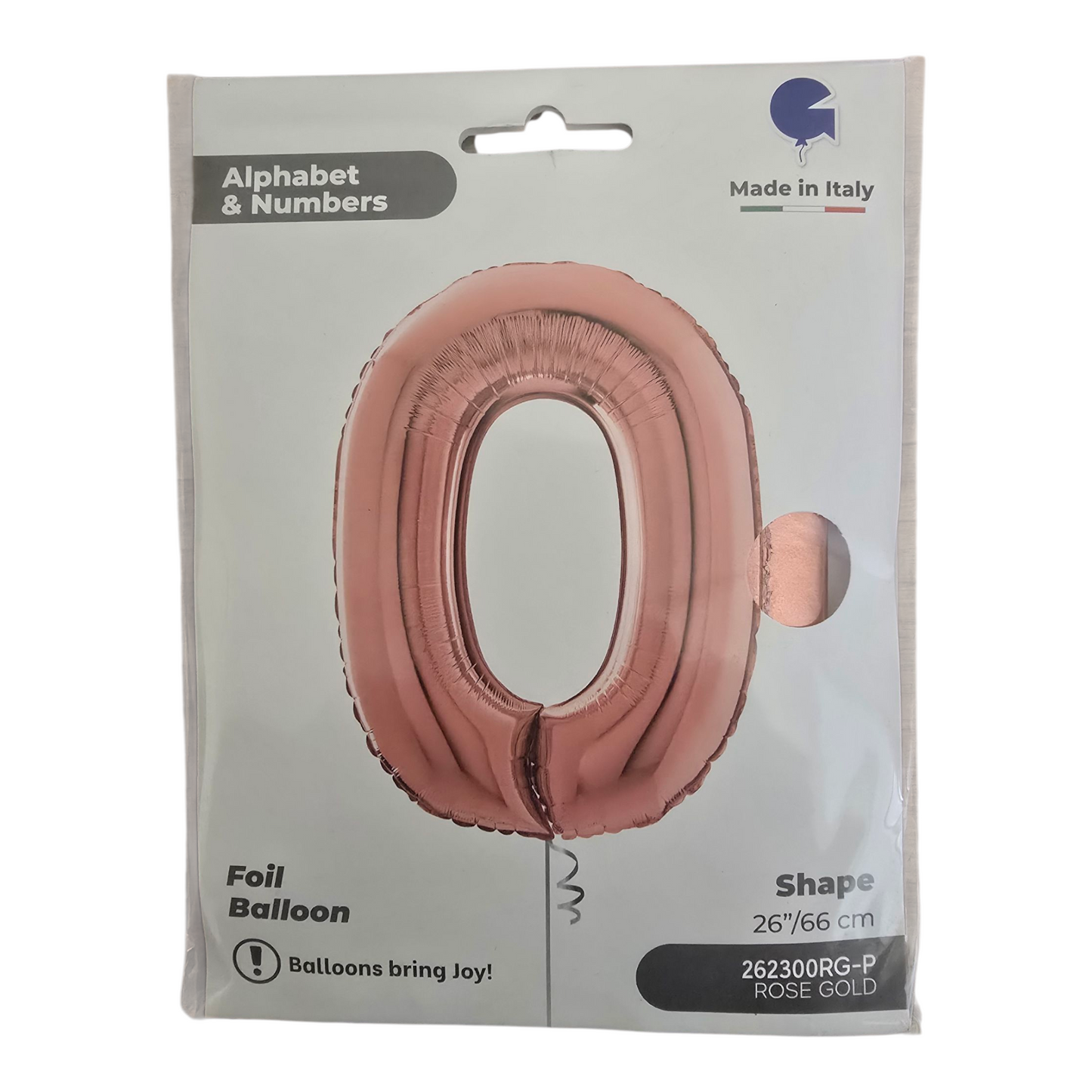26 inch No 0 Balloon in  Rose Gold by Alphabet & Numbers