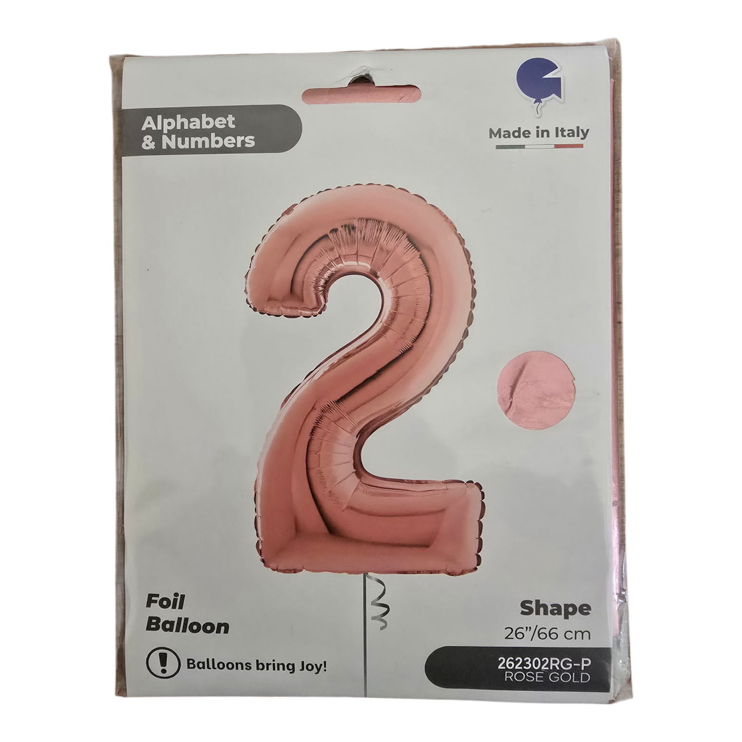 26 inch No 2 Balloon in  Rose Gold by Alphabet & Numbers