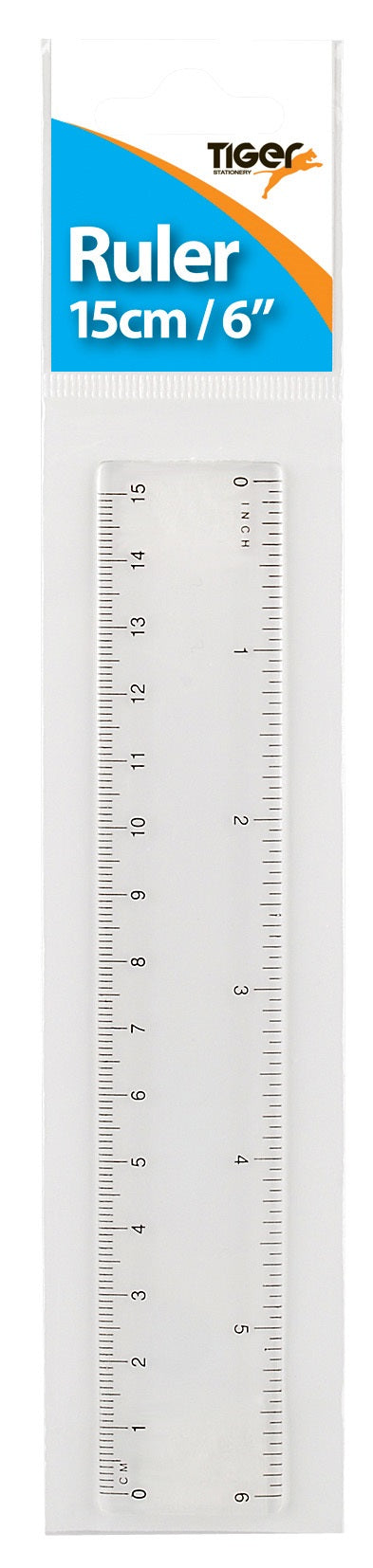 TIGER 15cm CLEAR RULE HANGPACK