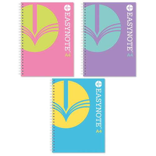 EASY NOTE BRIGHTS A4 TWIN WIRE 180 page NOTEBOOK 12's