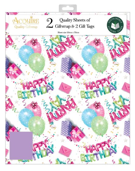 WRAP HAPPY BIRTHDAY PARTY 2 SHEET 2 TAG