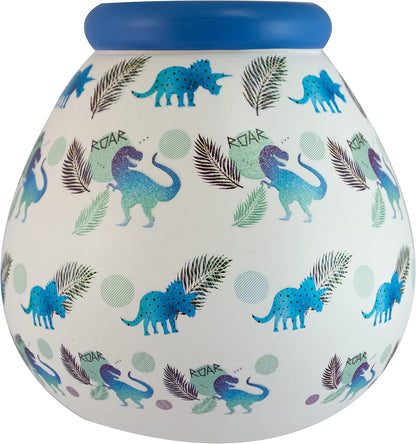 Pot of Dreams Hand Painted Dinosaur Kids Save And Smash Handcrafted Ceramic Money Box