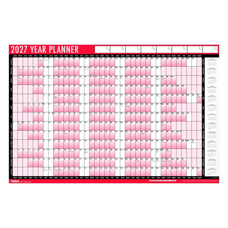 Calendar R&B Full Year Wallplanner