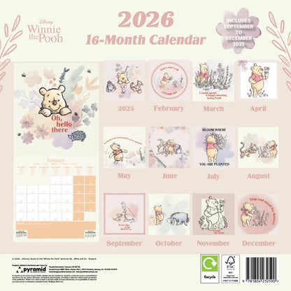 Winnie The Pooh Family by Disney 2026 Square Wall Calendar