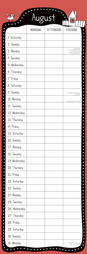 2026 Home Organiser - Slim Wall Calendar