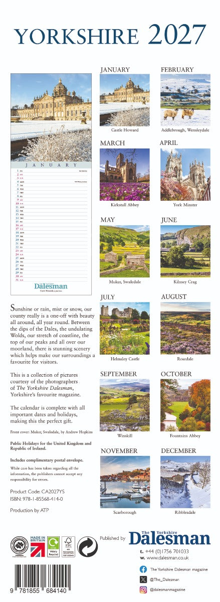 Yorkshire Dalesman Slim Calendar 2027
