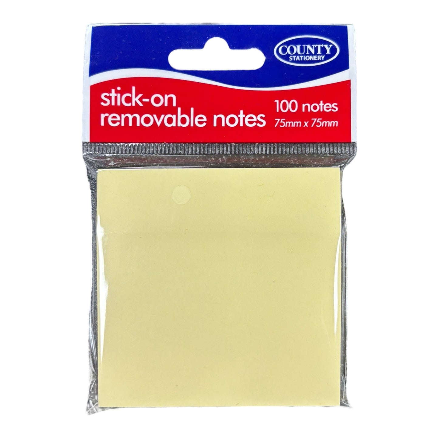 Pack of 100 Yellow Stick On Notes - 75mm x 75mm