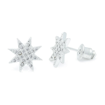 Sunburst CZ silver studs