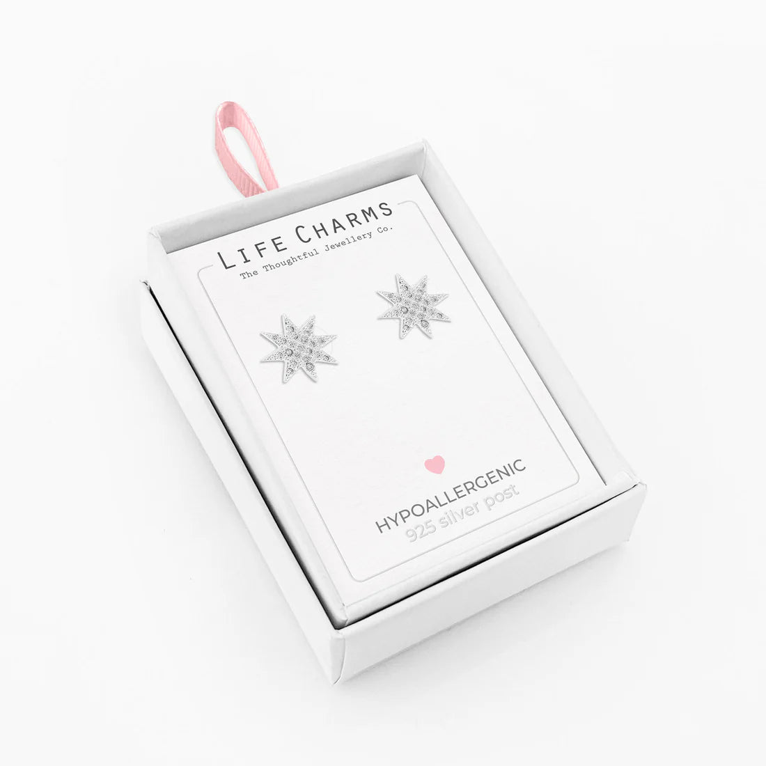Sunburst CZ silver studs