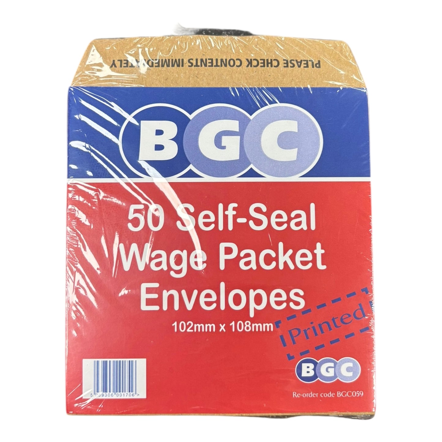Self-seal wage packet envelopes