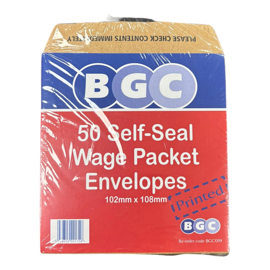 Self-seal wage packet envelopes