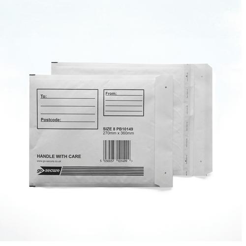 GoSecure Bubble Envelope Size 8 White 270mm x 360mm