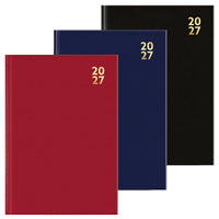 2027 Diary A5 Hardback Week Day to Page Black, Navy & Burgundy