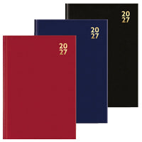 2027 Diary A5 Hardback Week to View Black, Navy & Burgundy