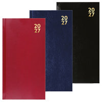 2027 Diary Slim Hardback Week to View Black, Navy & Burgundy