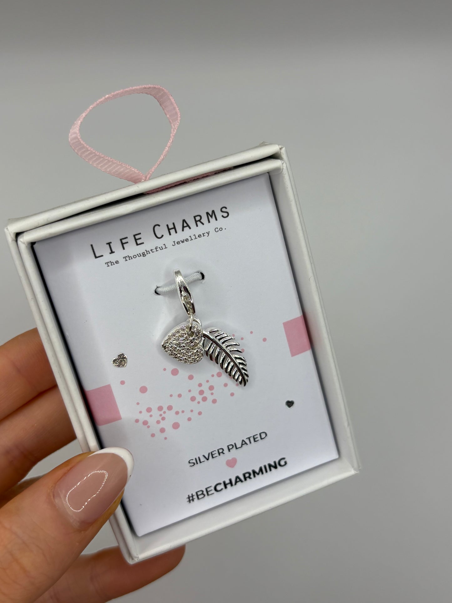 #BeCharming Life Charm Heart and Feather Charm