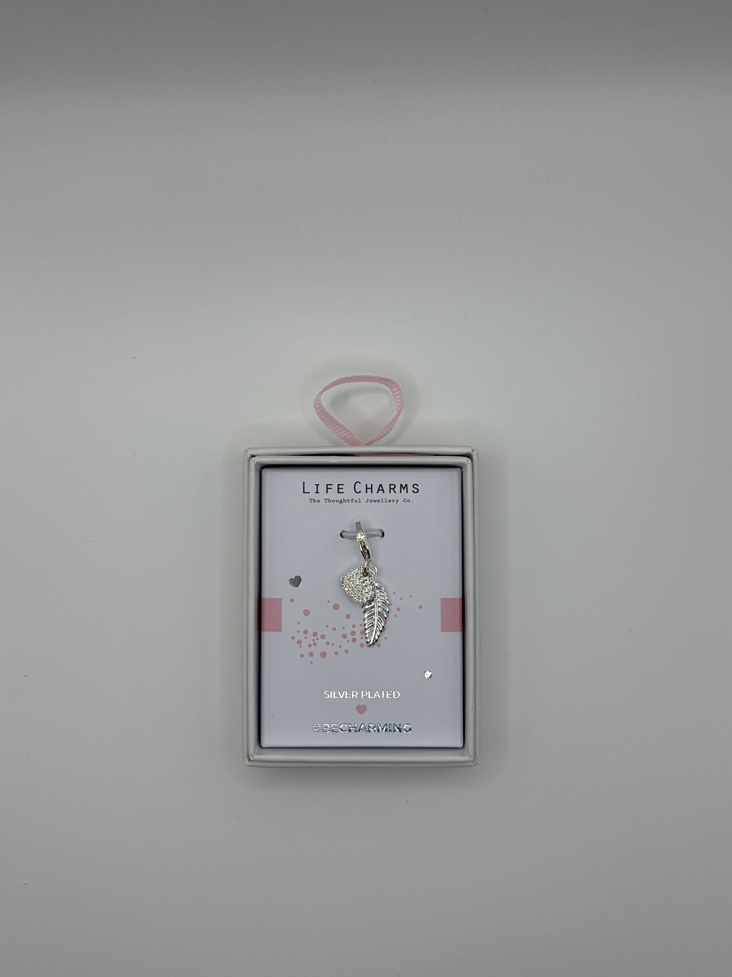 #BeCharming Life Charm Heart and Feather Charm