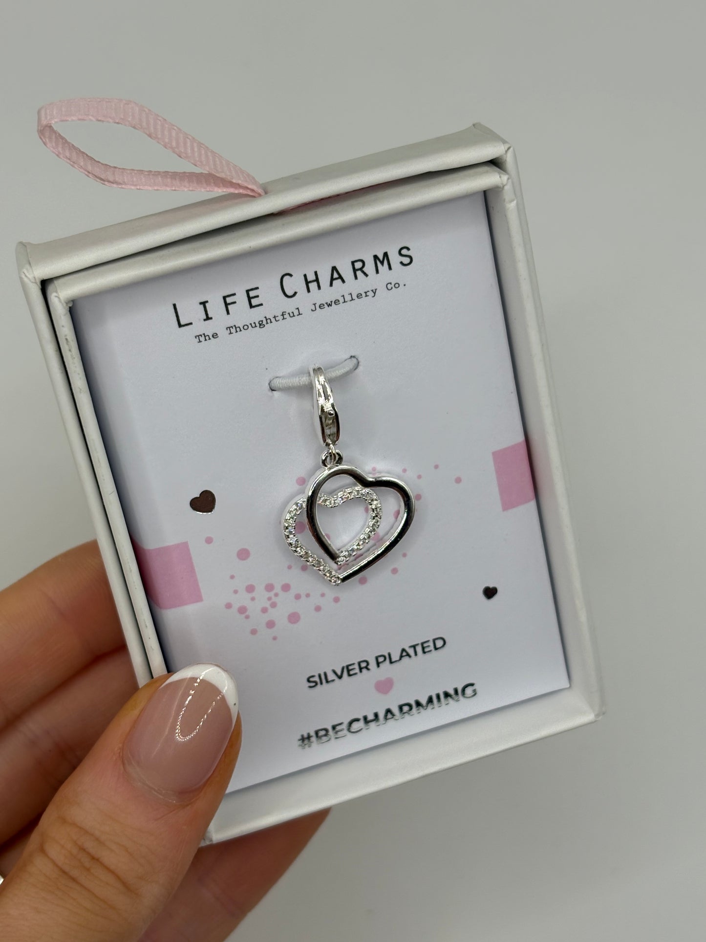 #BeCharming Double open hearts charm