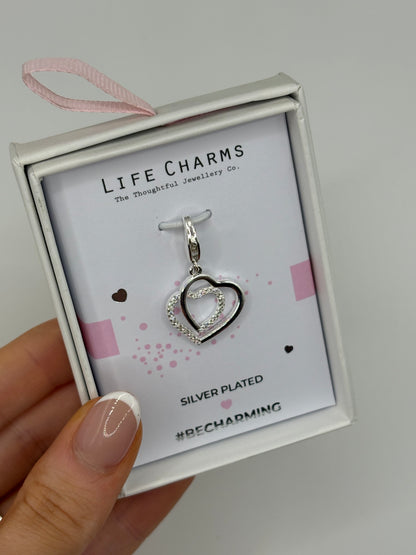 #BeCharming Double open hearts charm