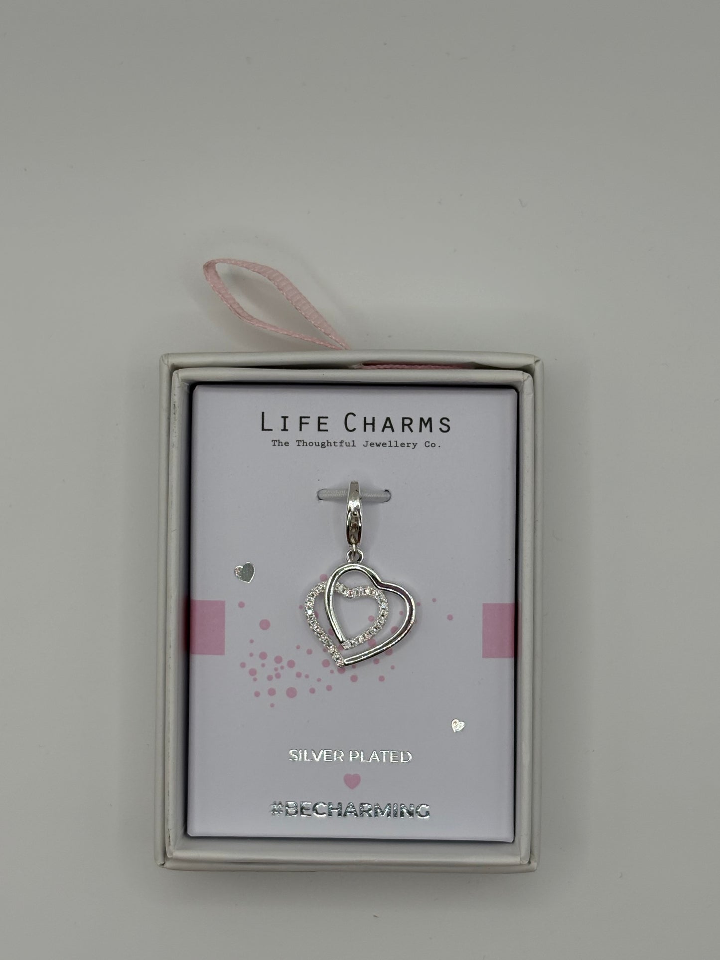 #BeCharming Double open hearts charm