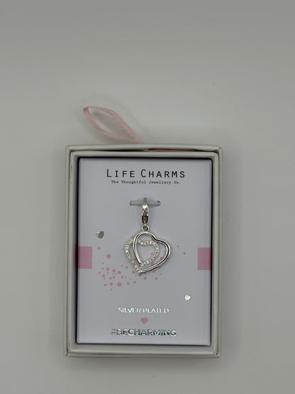#BeCharming Double open hearts charm