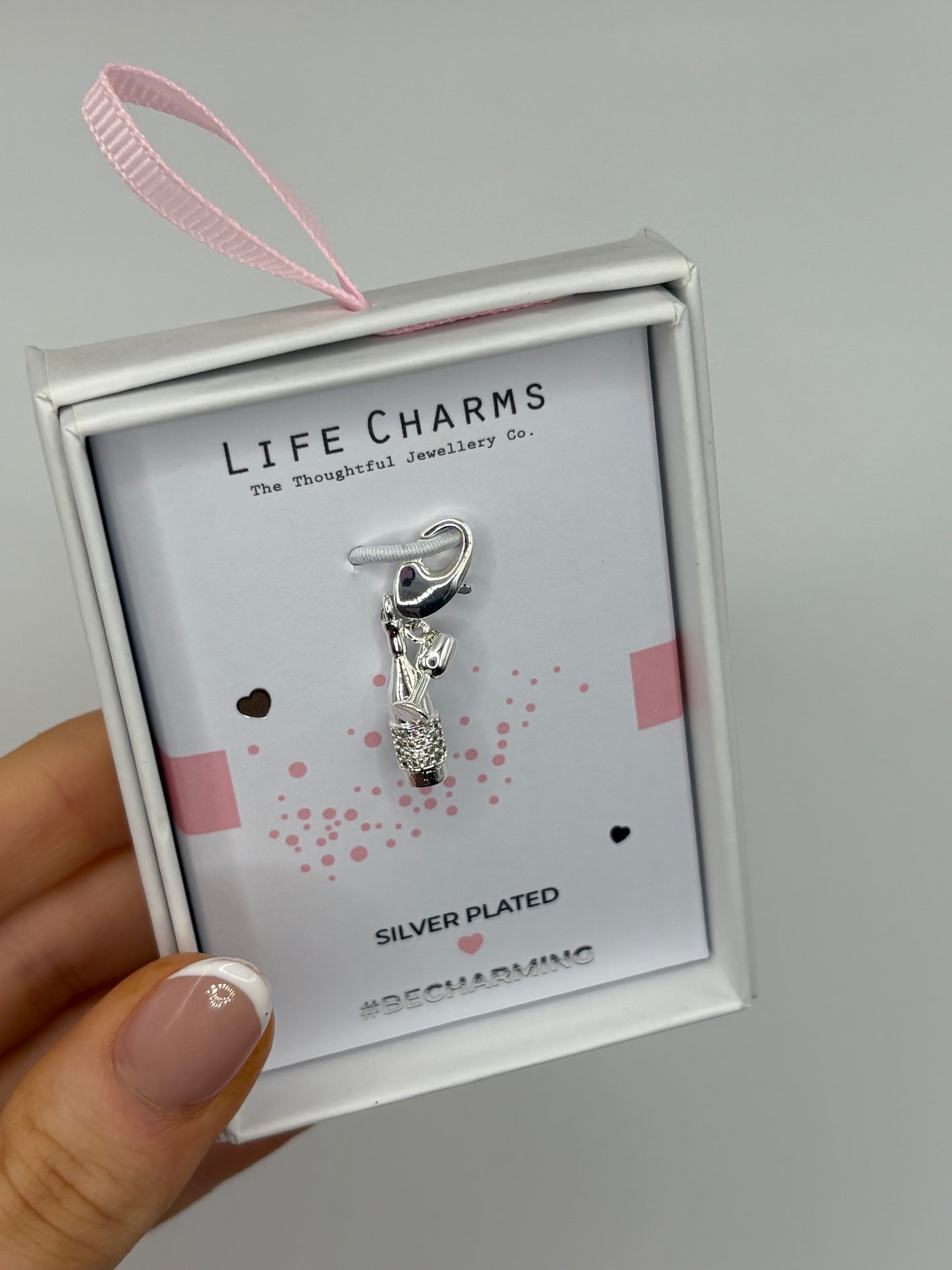 #BeCharming Wine bottle + glass charm