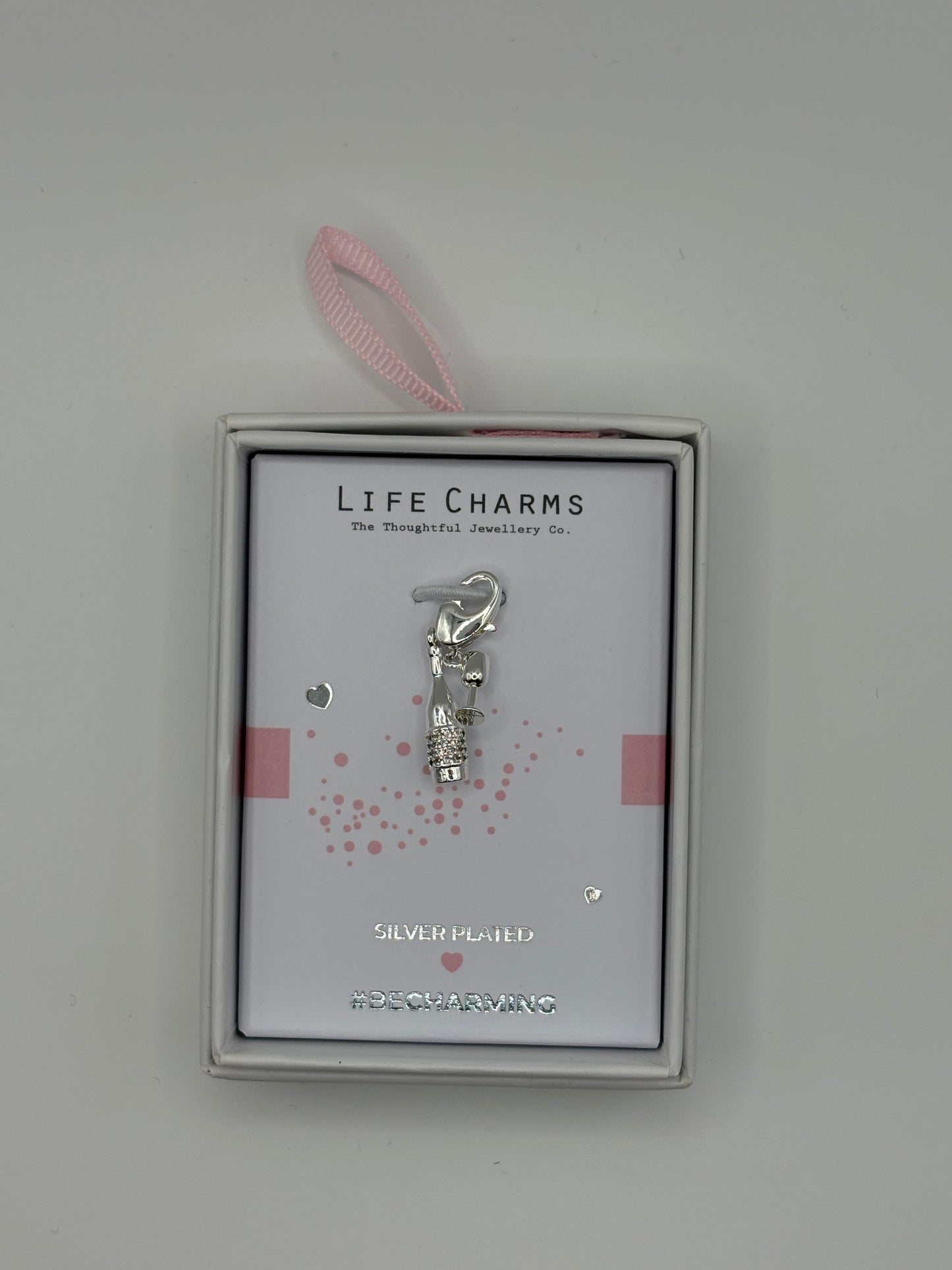 #BeCharming Wine bottle + glass charm