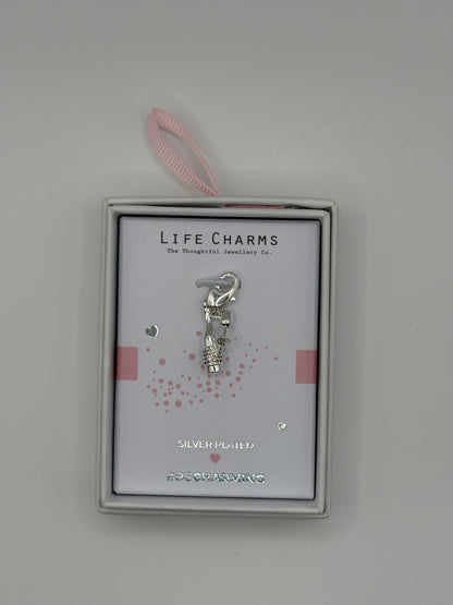 #BeCharming Wine bottle + glass charm
