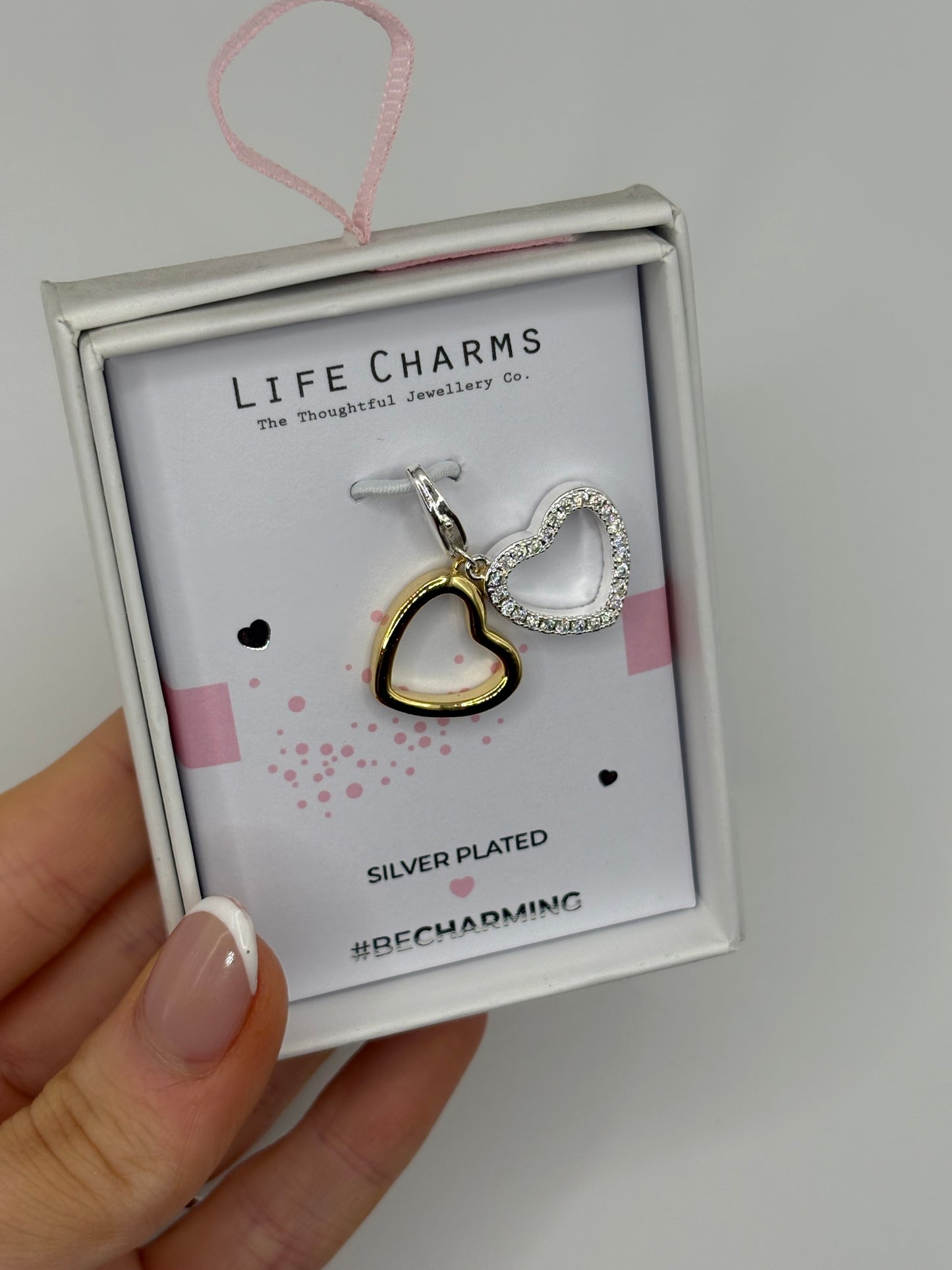 #BeCharming Life Charm Two Tone Double Hearts